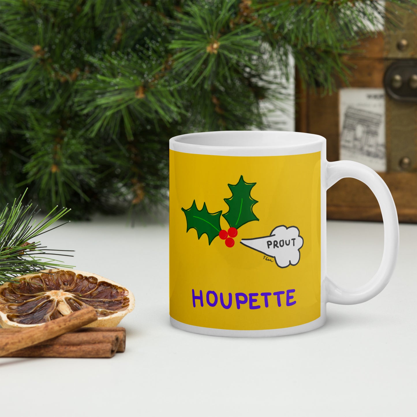 Mug Blanc Brillant "Houpette"