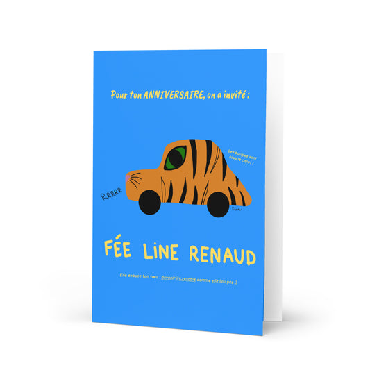 Grande carte d'anniversaire "Fée Line Renaud"