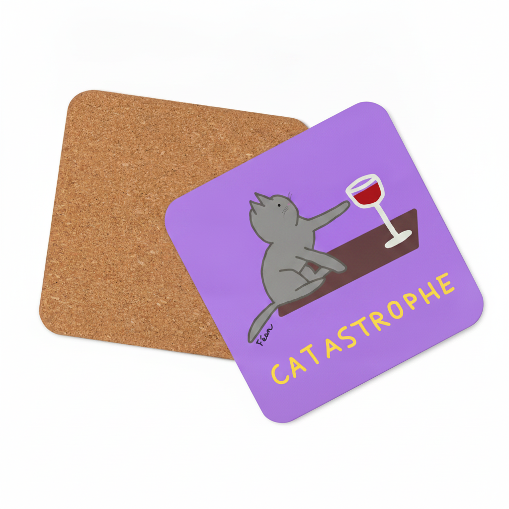 Lot de 2 sous-verres en liège "Catastrophe"